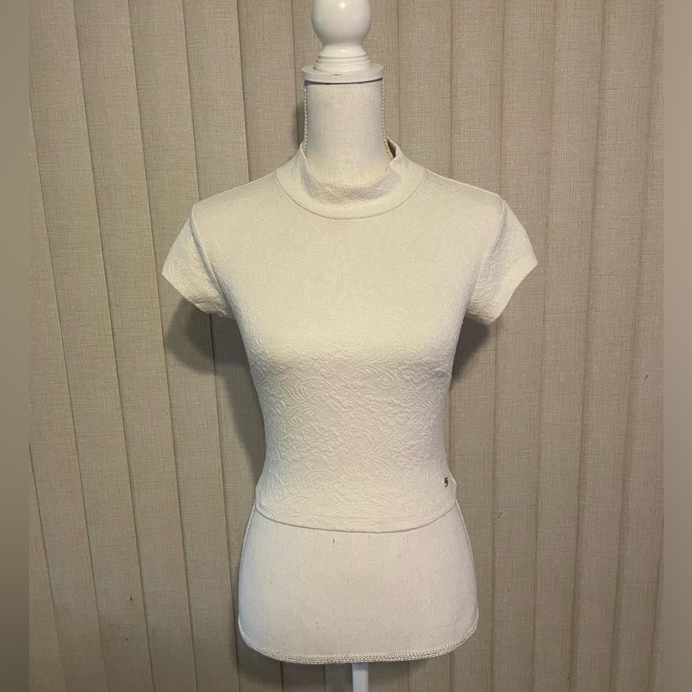 Guess White Crop Top Size Small